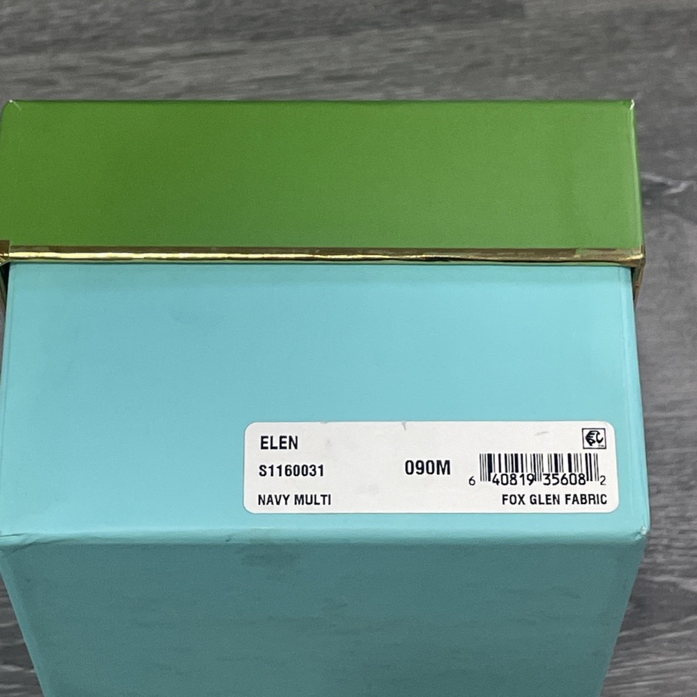 NEW Kate Spade Elen Fox Glen Pom Ballet Flats Navy Burgundy Size 9 New in Box - Picture 7 of 7